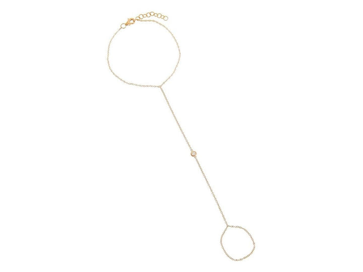 14k Diamond Bezel Hand Chain