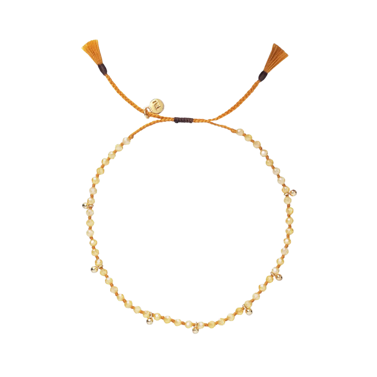 Faceted Citrine Bracelet with Gold Beads