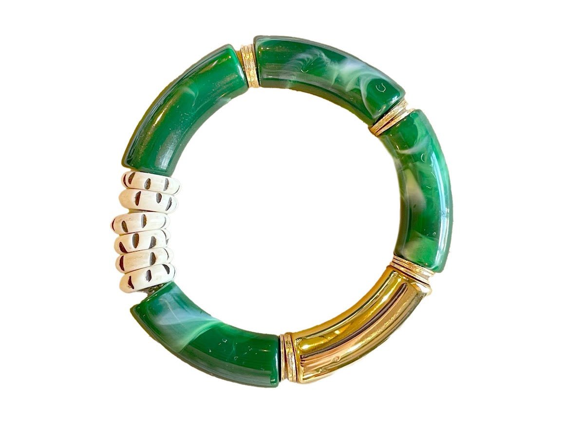 Malachite and Mala Bead Bracelet