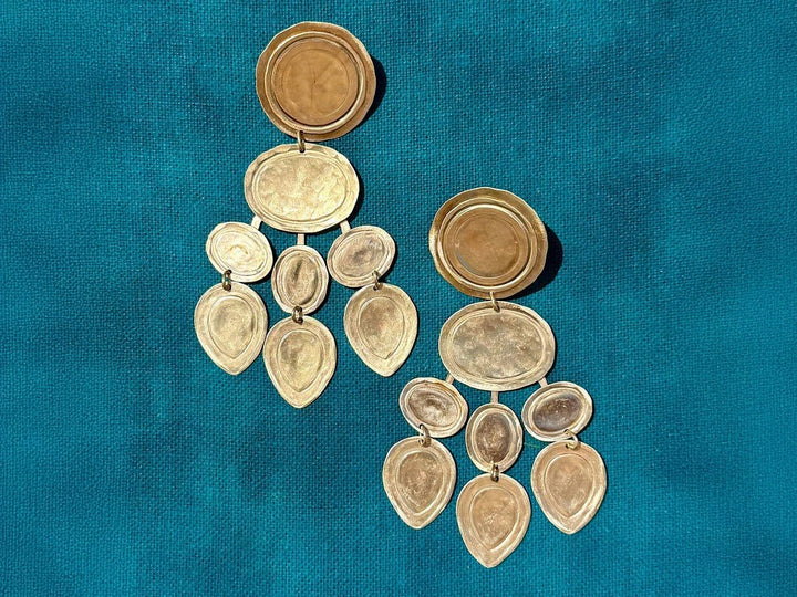 Brass Teardrops Chandelier Earrings