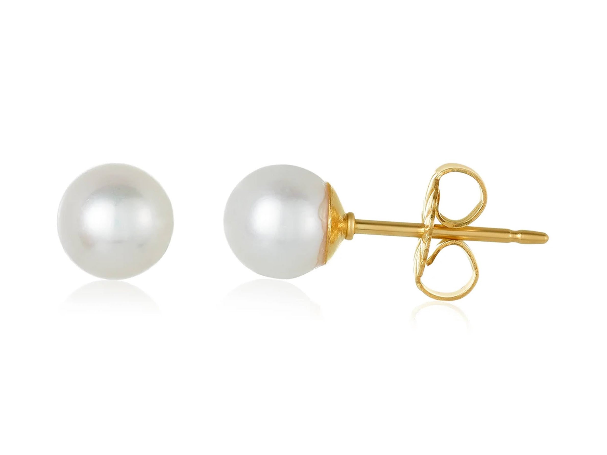 White Pearl Stud Earrings