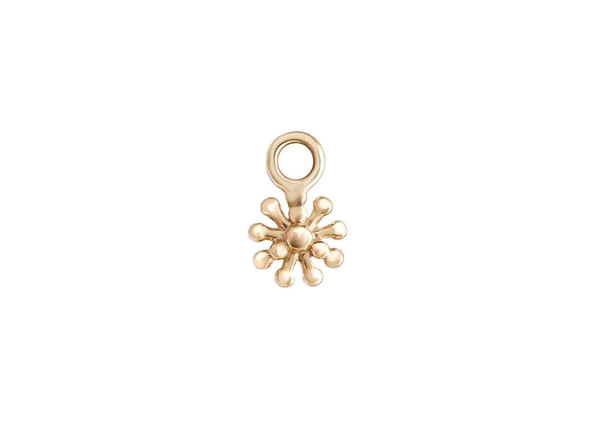 9k Beaded Round Drop Charm