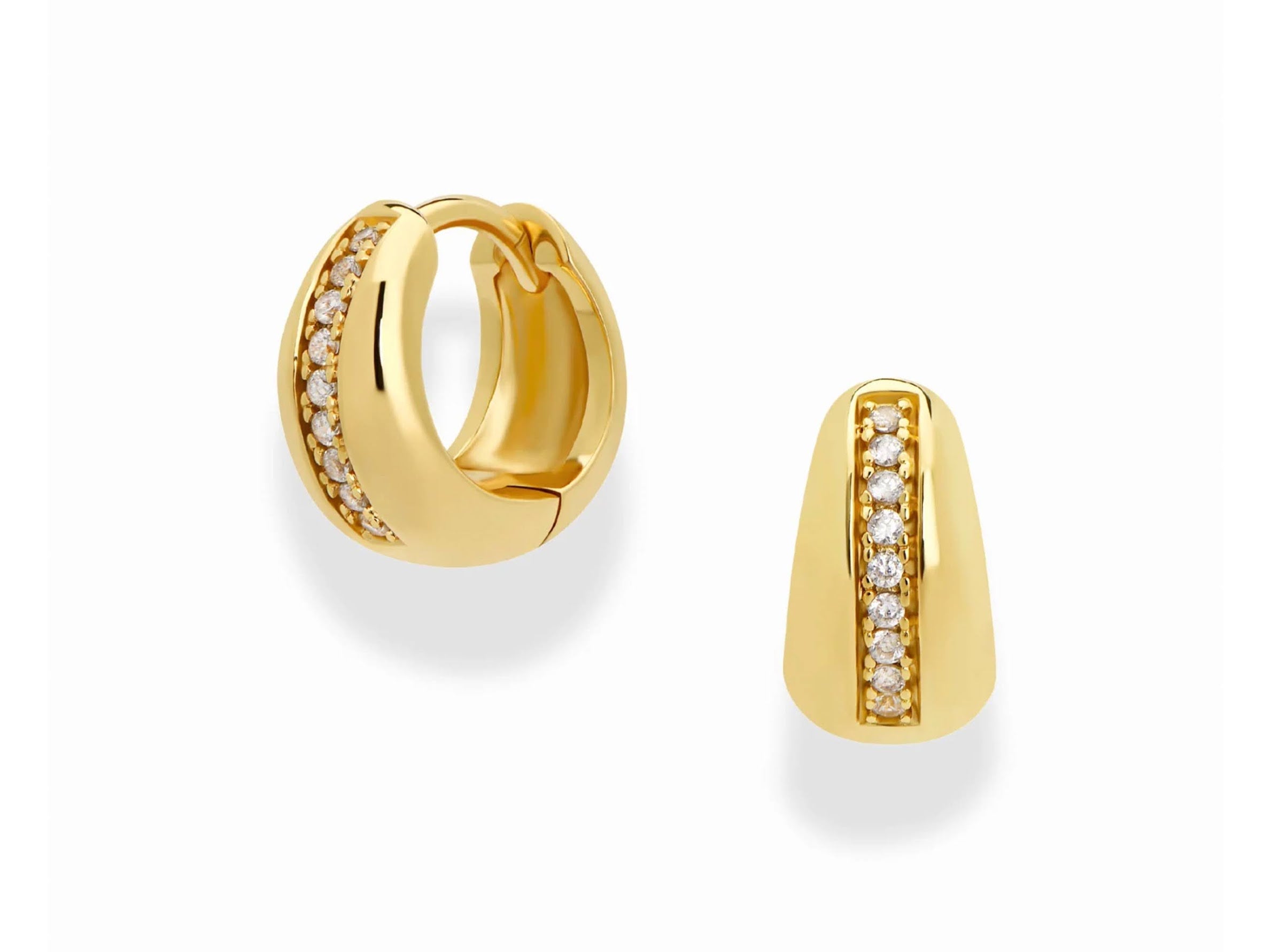 Gold Hoop Earrings with CZs