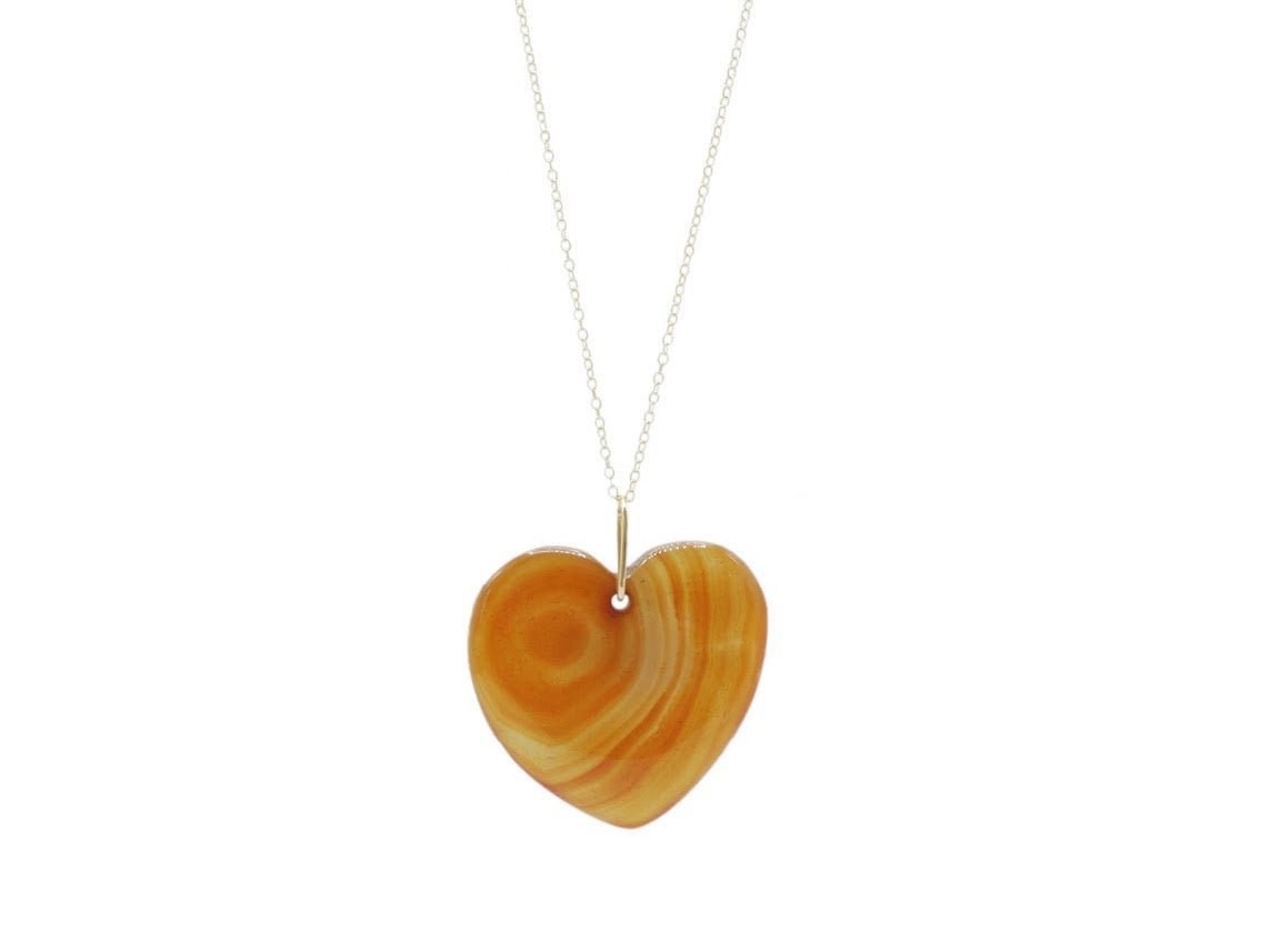 Orange Agate Heart Necklace