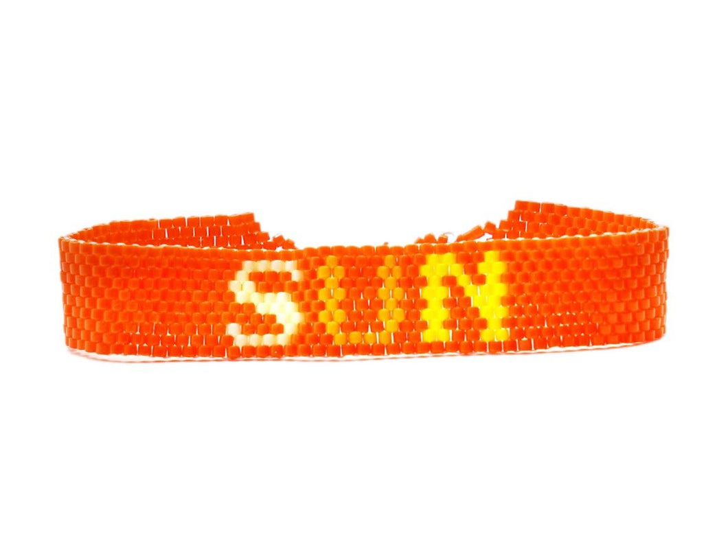Orange Sun Stitch Bracelet