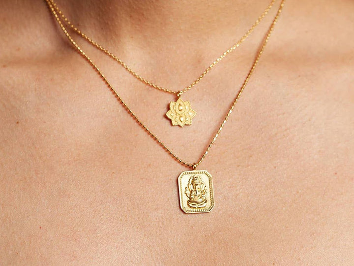 Gold Ganesha Charm Necklace
