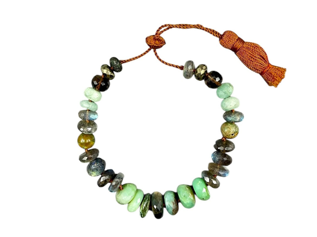 Multiple Gemstone Tassel Bracelet