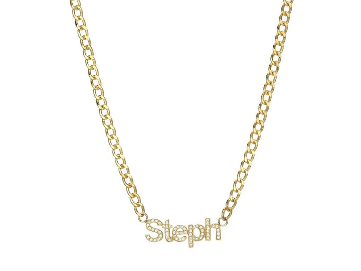 14k Diamond Name Choker Necklace