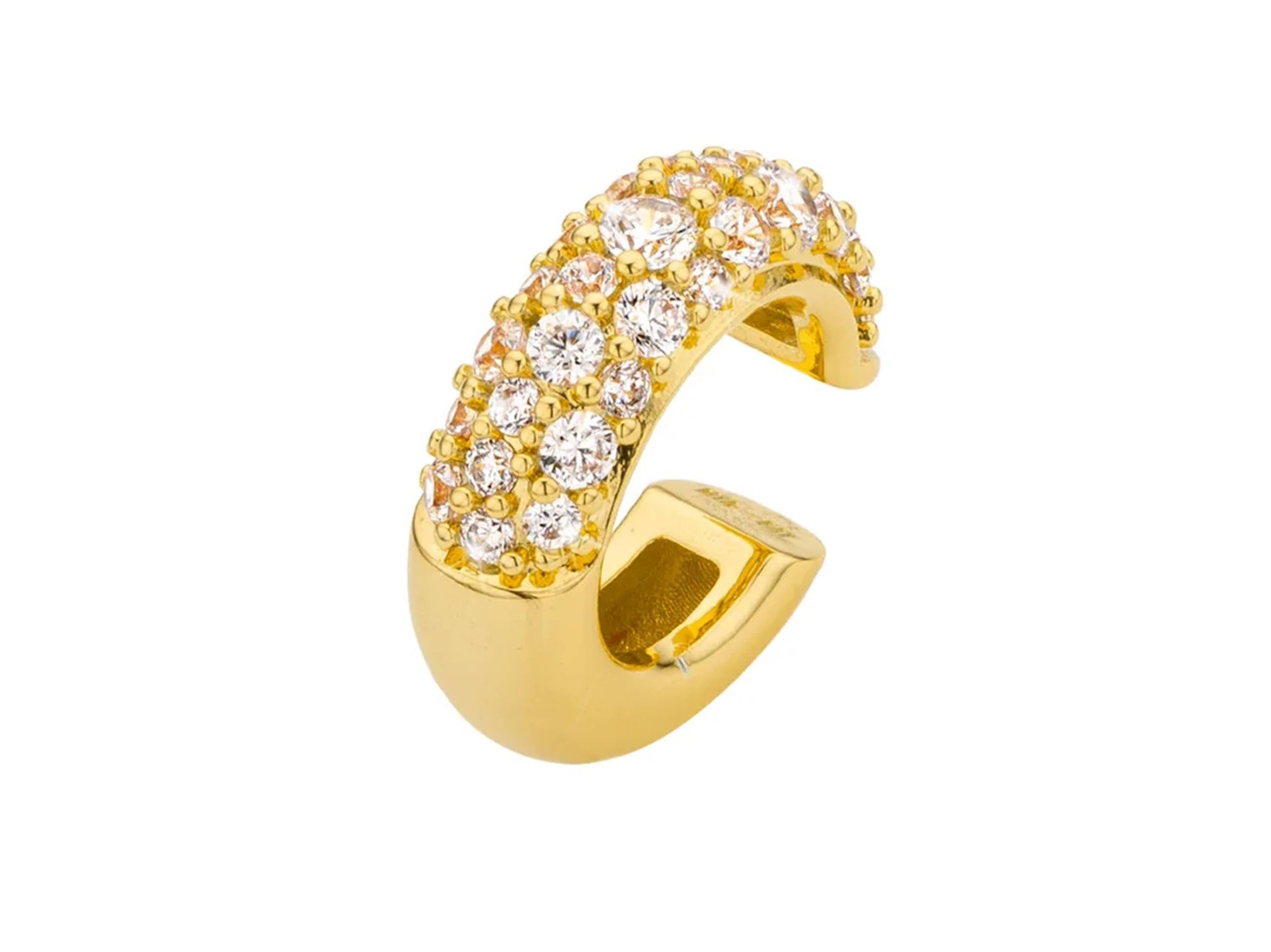 Gold Ear Cuff with Pave CZs