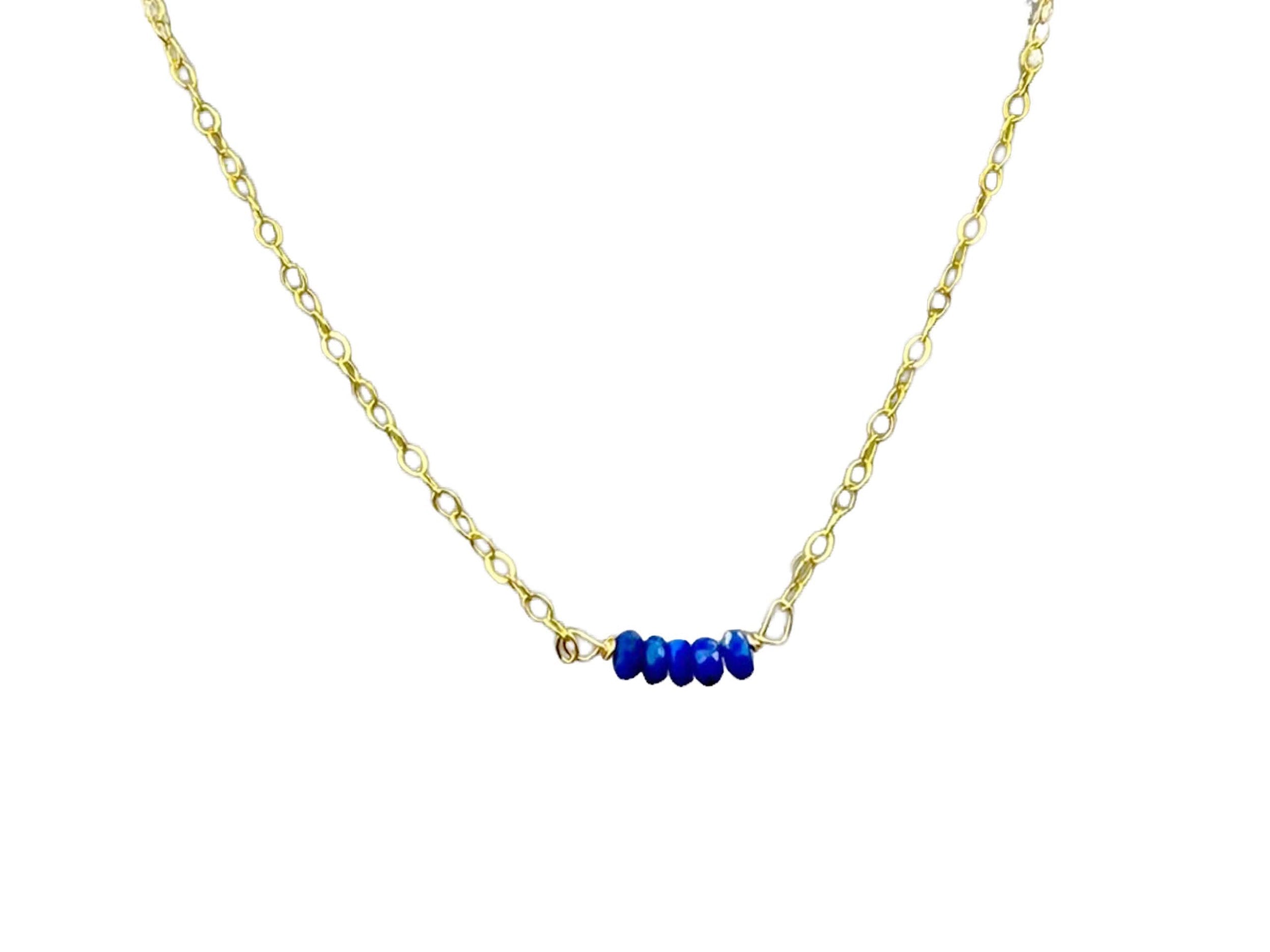 Lapis Bead and Chain Necklace