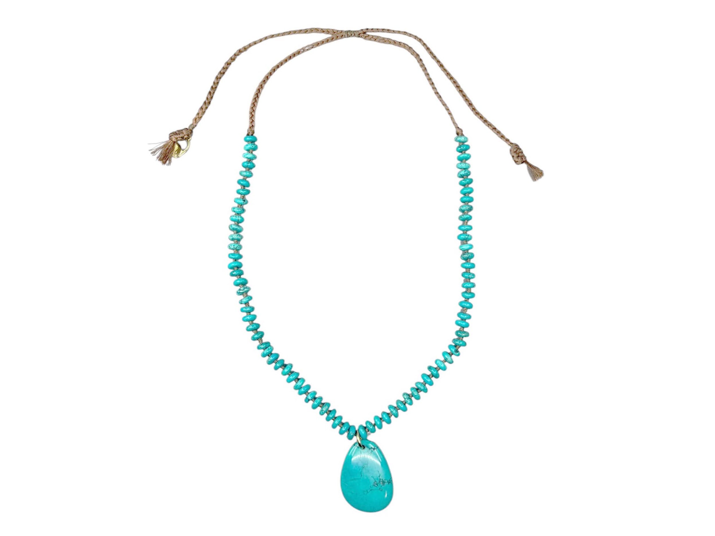 Turquoise Teardrop Charm Necklace