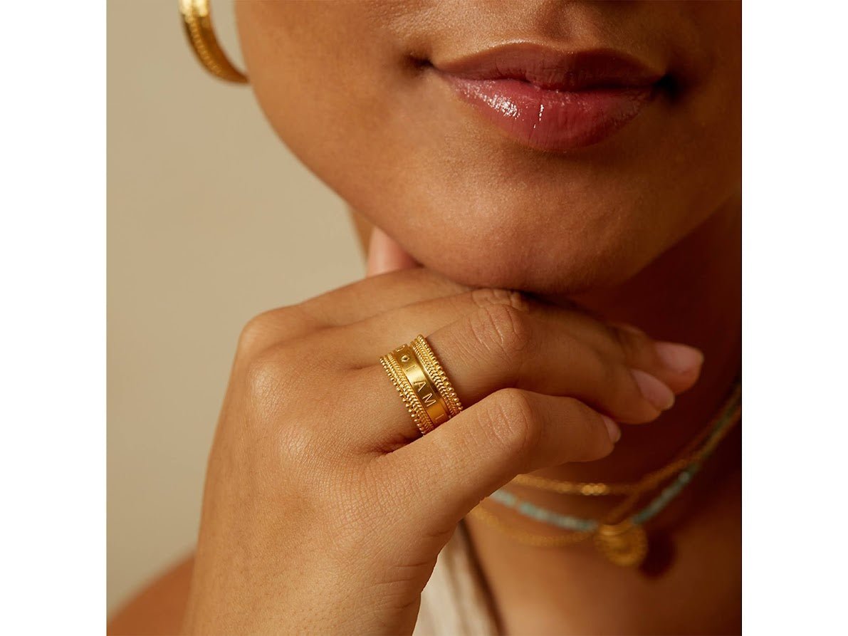 Gold "I AM LOVED" Spinning Ring.