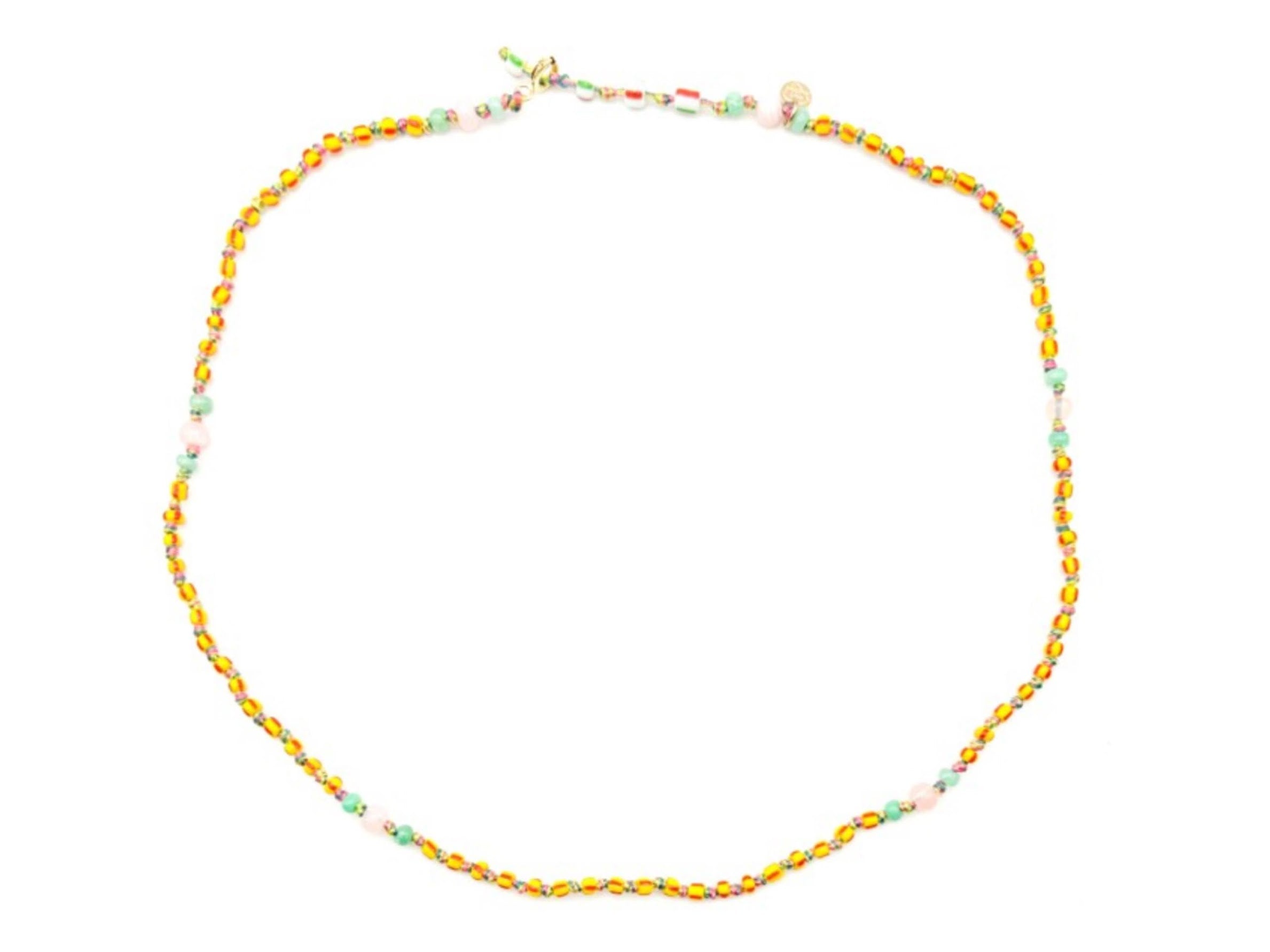 Red and Yellow African Bead Necklace