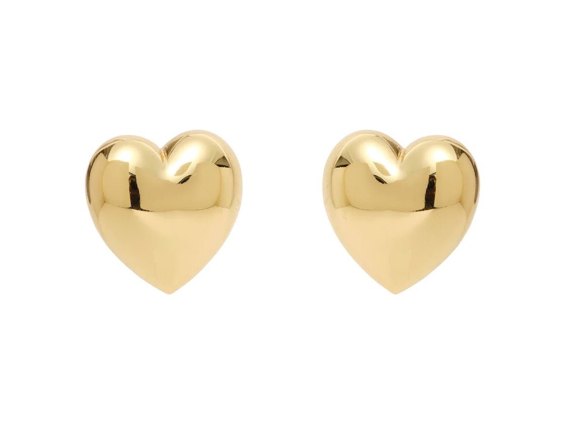 Gold Heart Stud Earrings