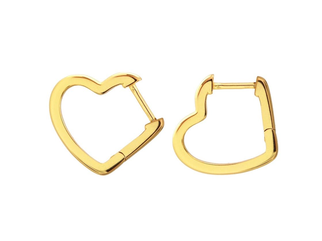 Open Heart Hinged Huggie Hoops
