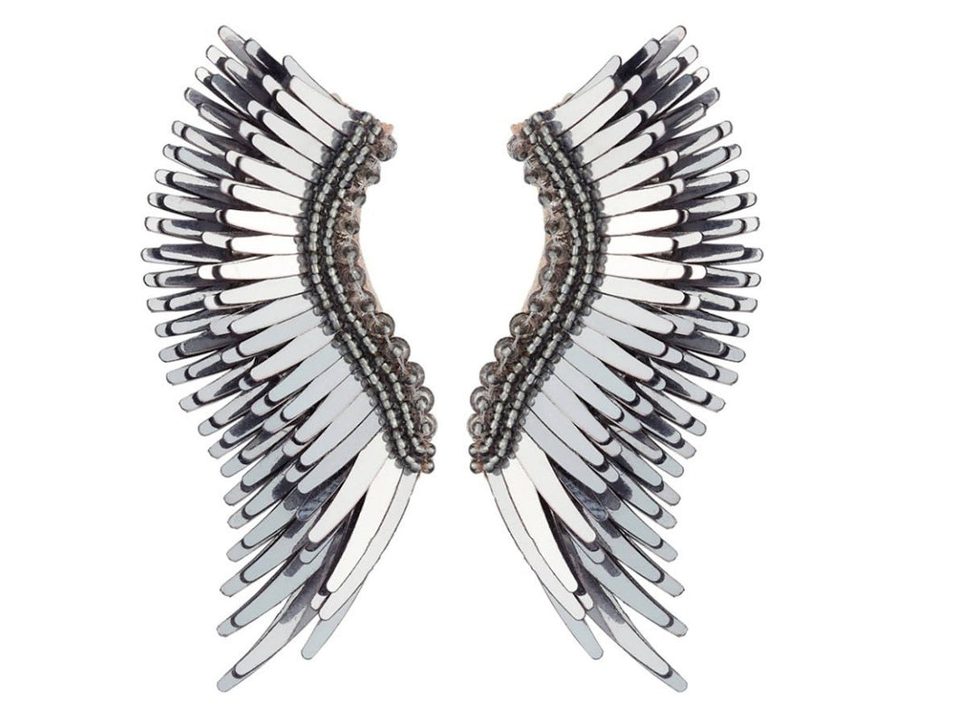 Midi Gunmetal Winged Earrings