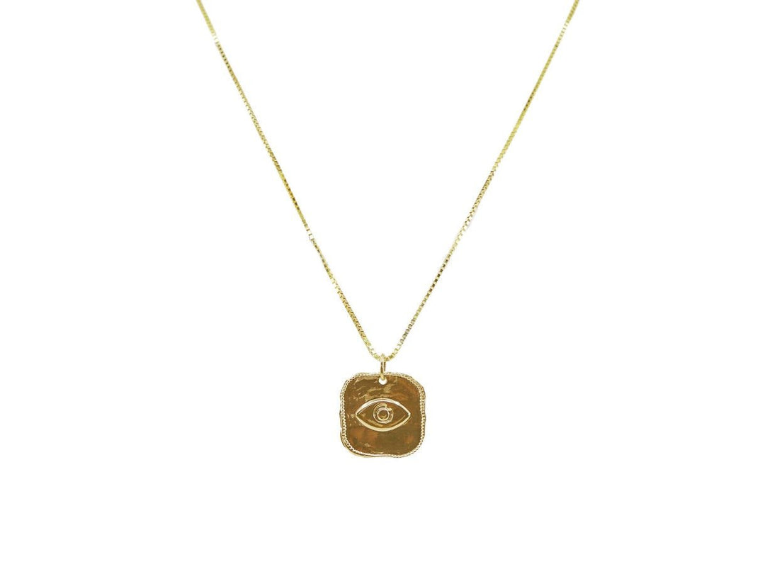 Gold Evil Eye Charm Necklace