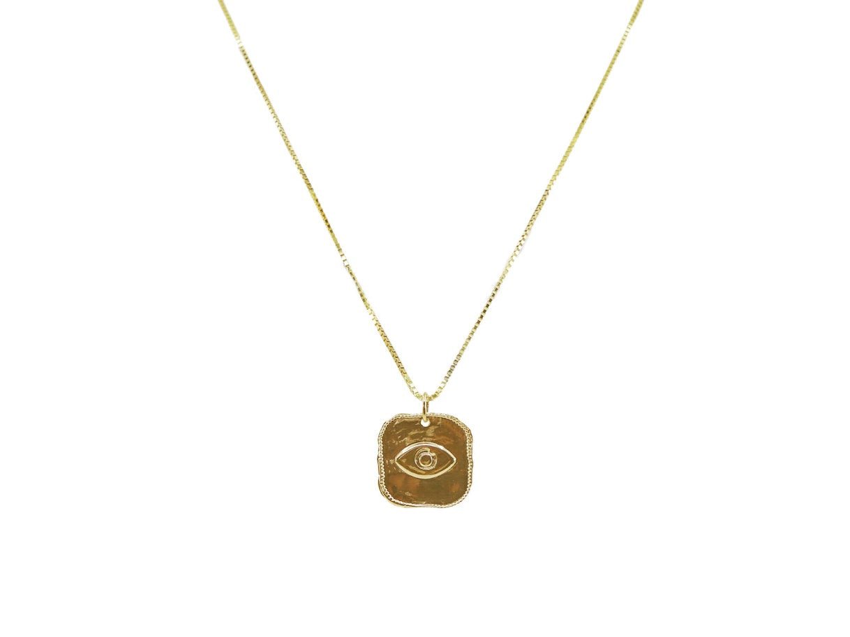 Gold Evil Eye Charm Necklace