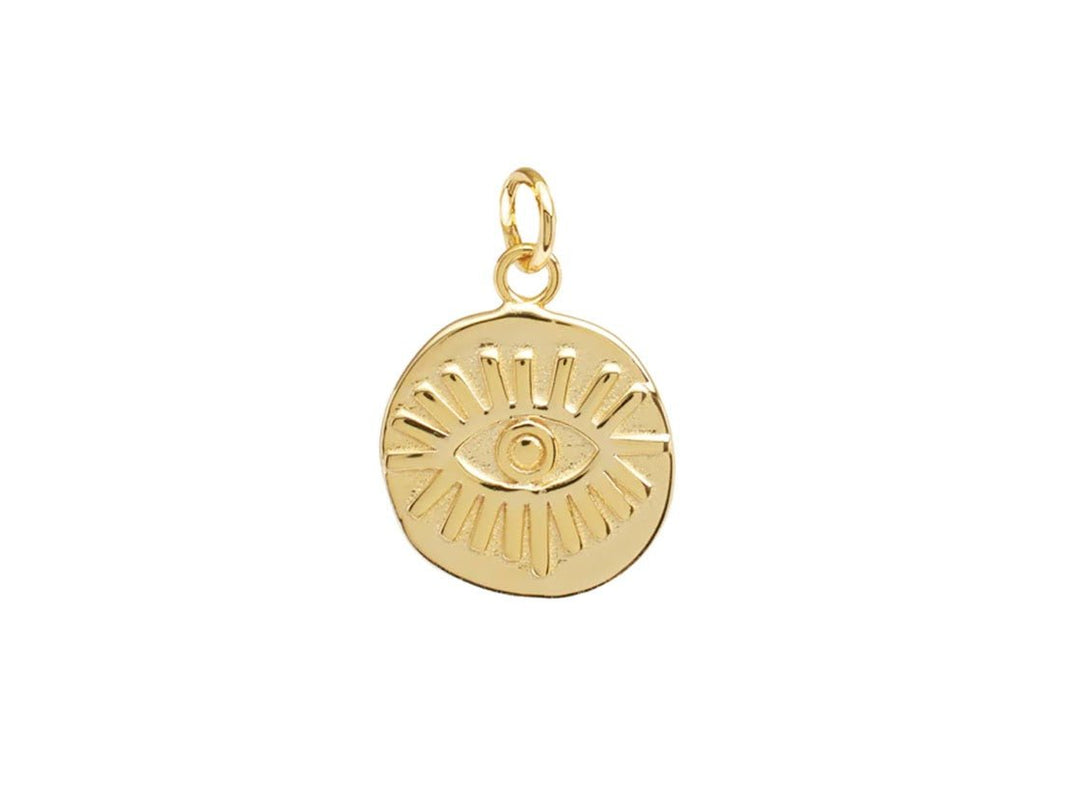 Gold Evil Eye Disc Charm