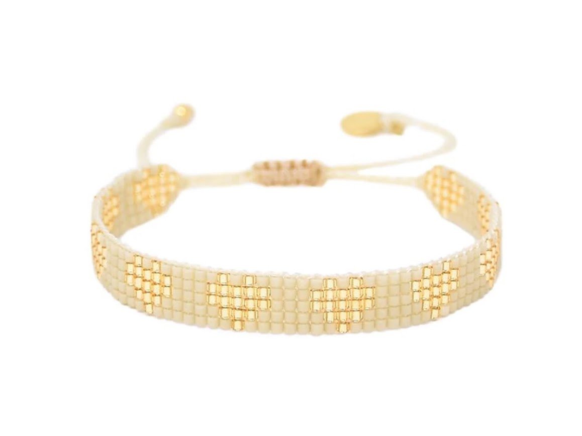 Line of Hearts Beaded Bracelet