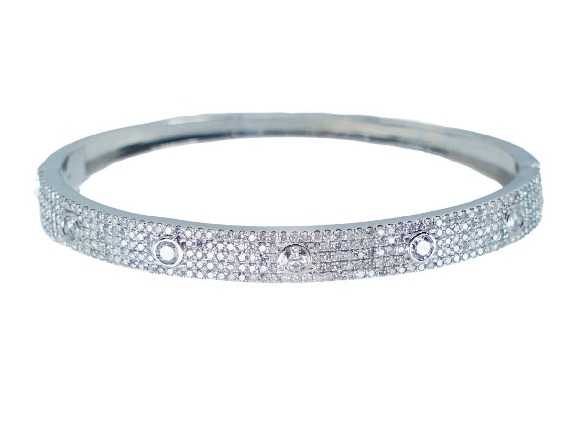 14k Diamond Bangle Bracelet