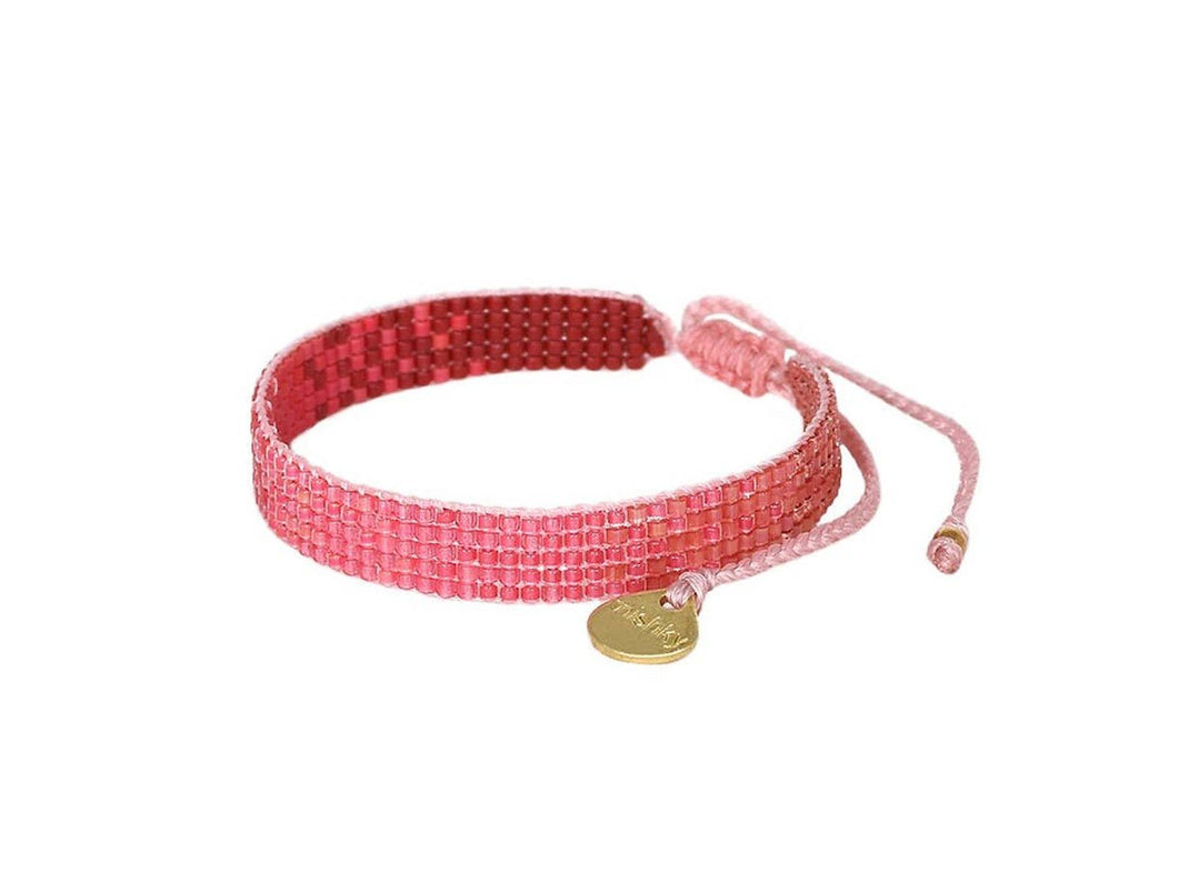 Narrow Ombre Pink Beaded Bracelet
