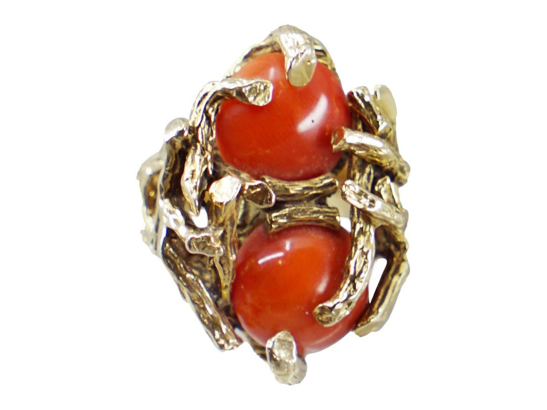 14k 1970s Natural Coral Ring