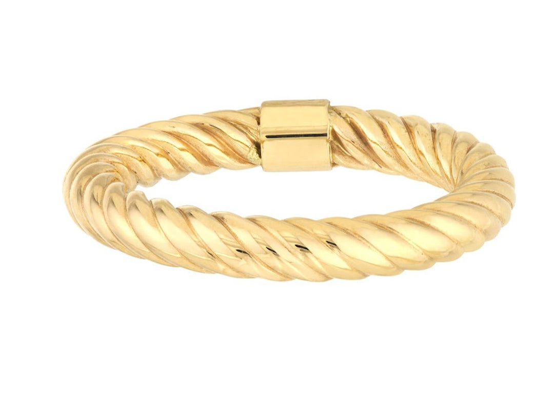 14k Twisted Rope Tube Ring