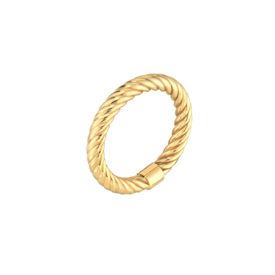 14k Twisted Rope Tube Ring