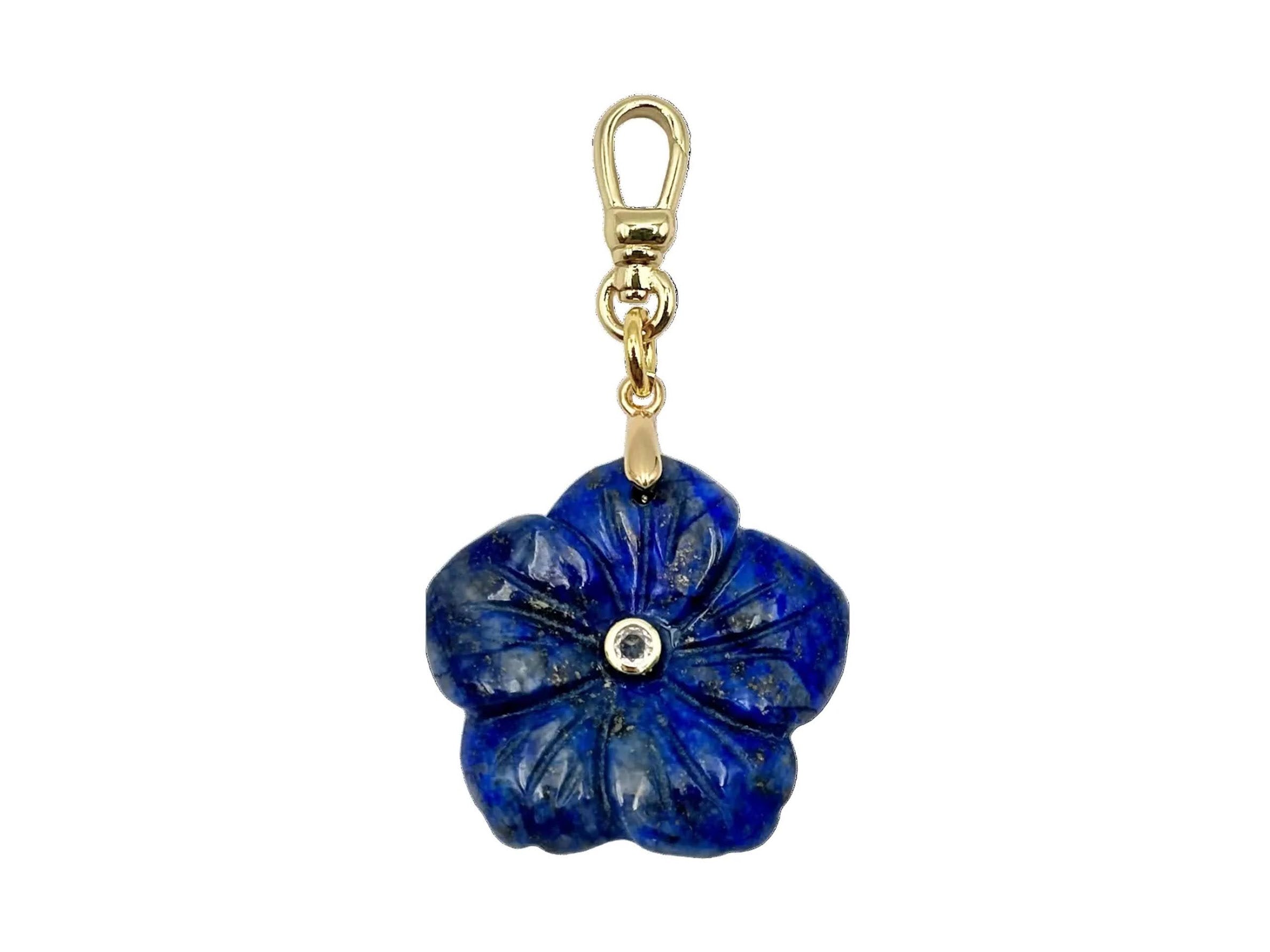 Lapis Flower Charm