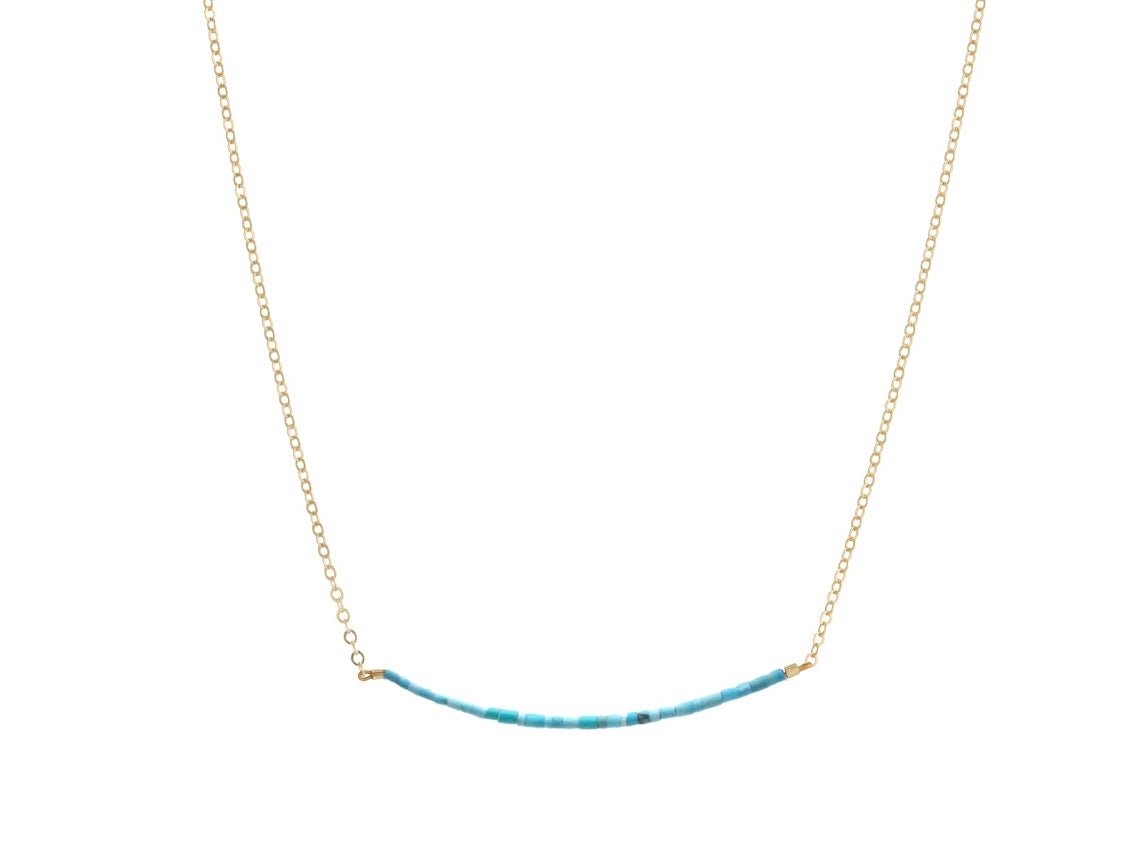 Turquoise Beaded Bar Necklace