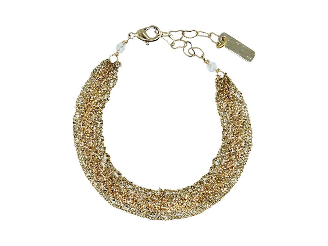 Two-Tone Gold Delicate Chain Bracelet