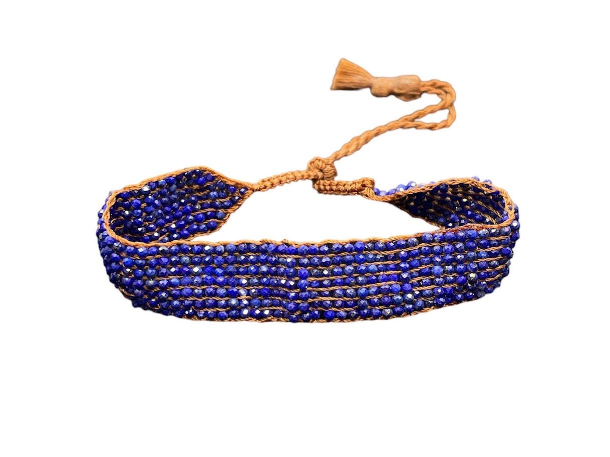 Seven Row Lapis Bracelet.