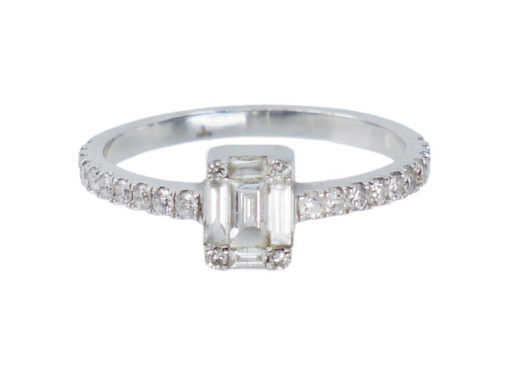 14k White Gold Illusion Diamond Solitaire Ring