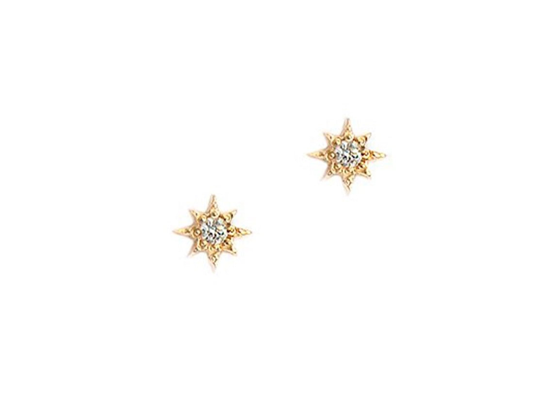 14k Petite Diamond Star Studs
