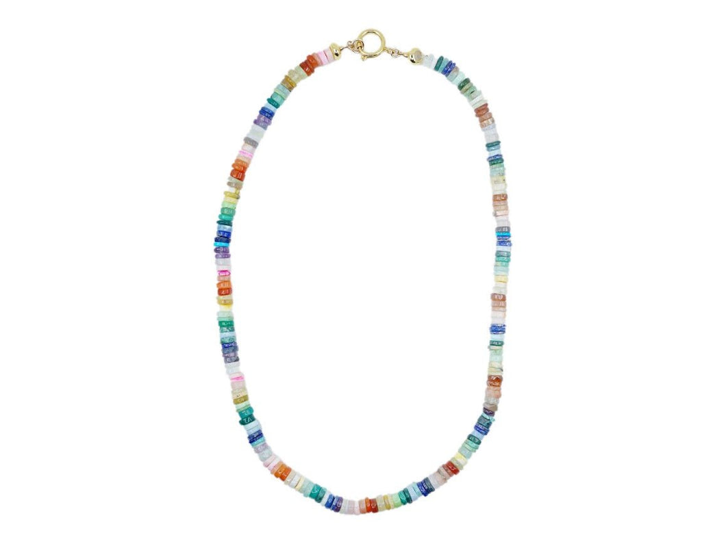 Rainbow Heishi Bead Strand Necklace