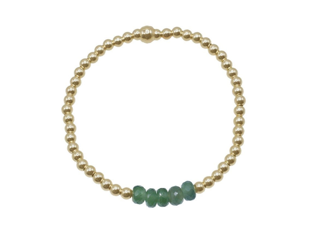 Gold Bead Bracelet with Serpentine Beads