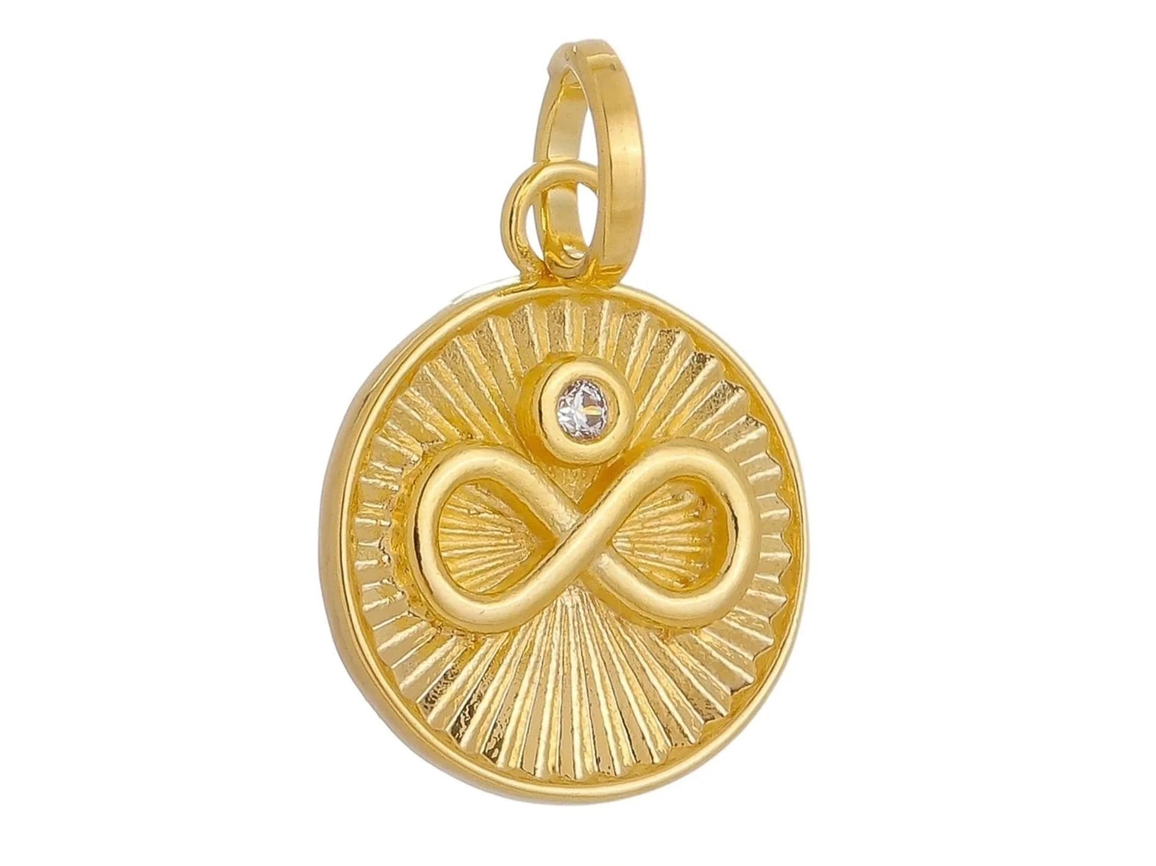 Gold Infinity Charm with CZ