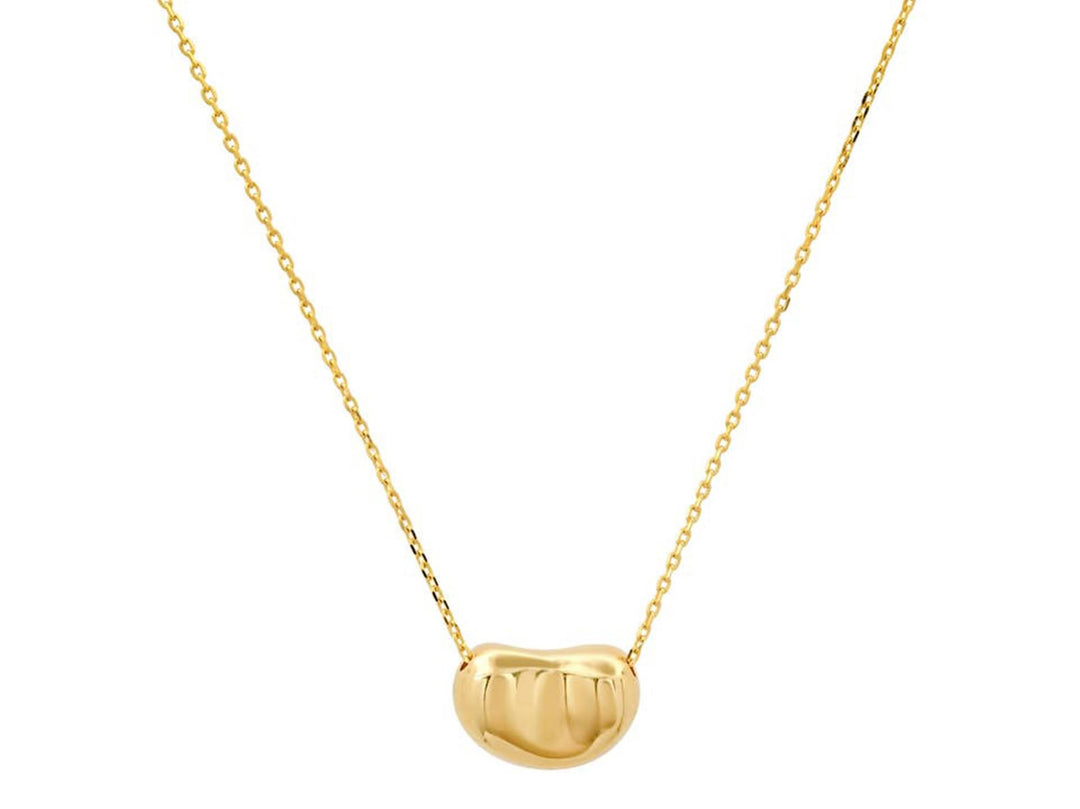 Gold Bean Charm Necklace