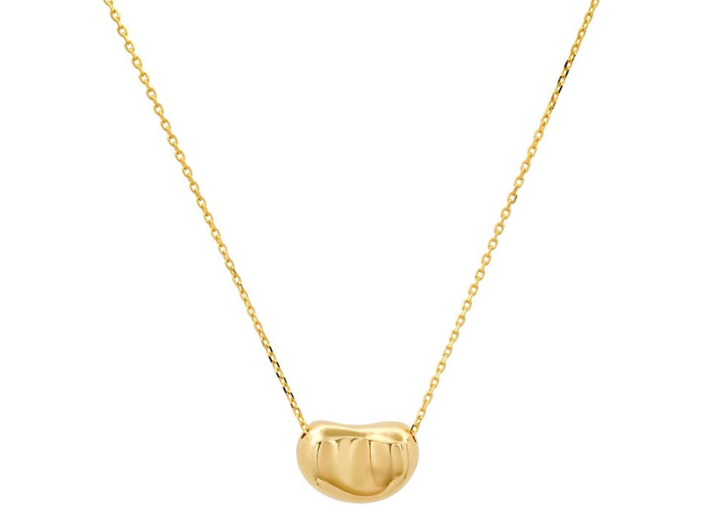 Gold Bean Charm Necklace