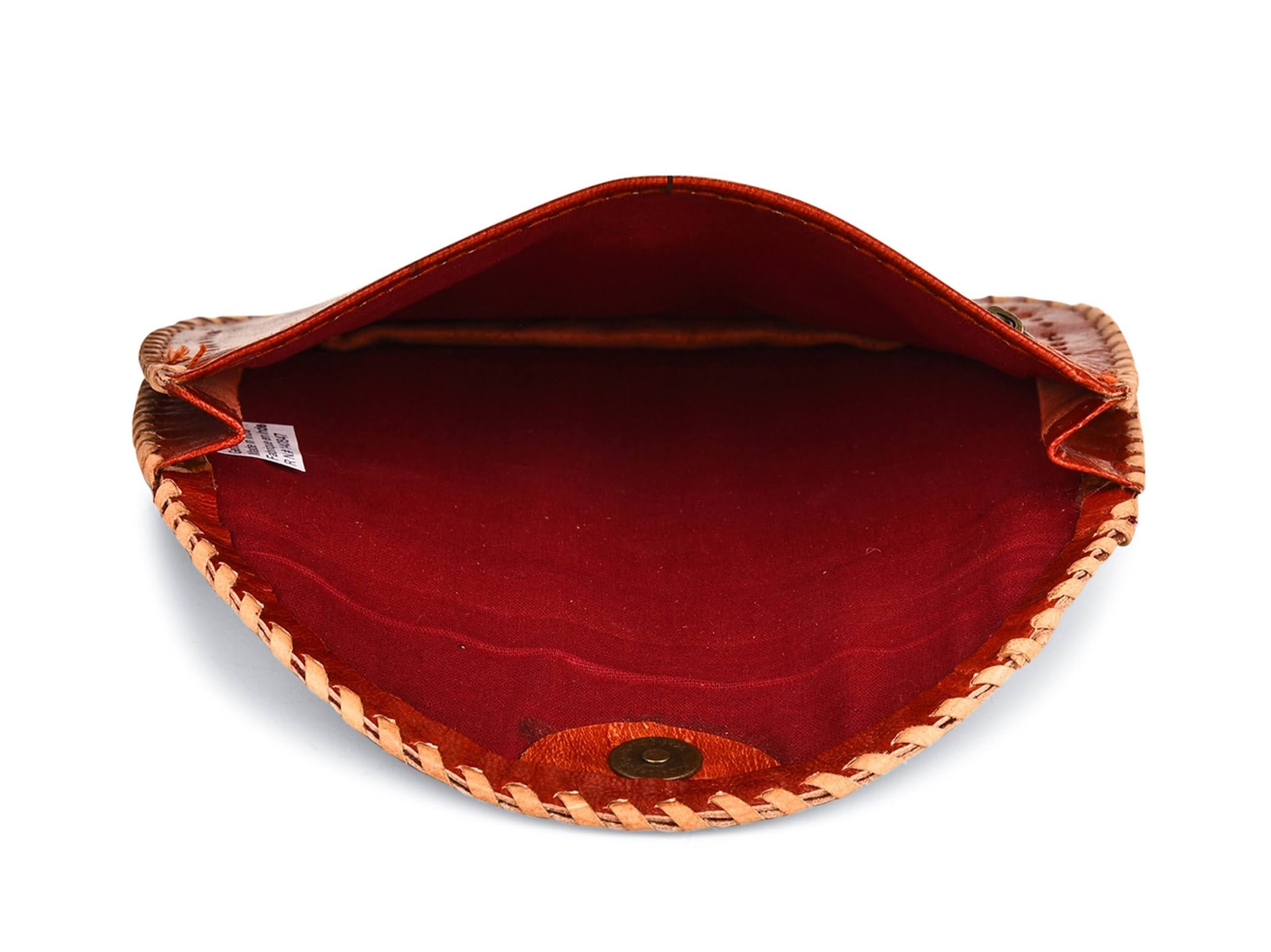 Red Handpunched Leather Wallet