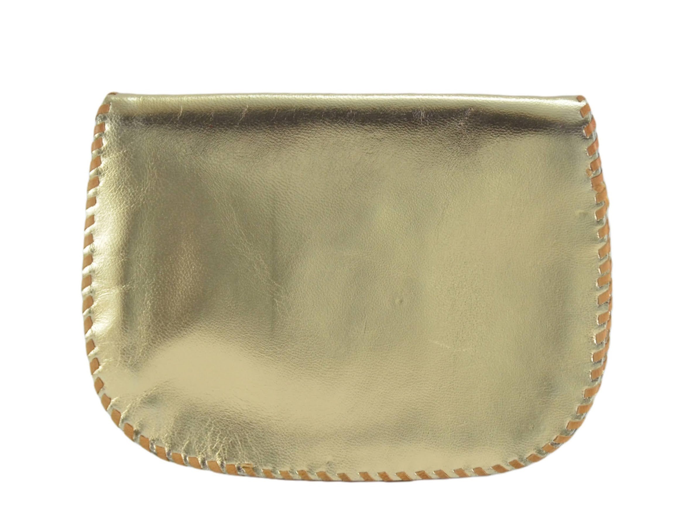Gold Handpunched Leather Wallet