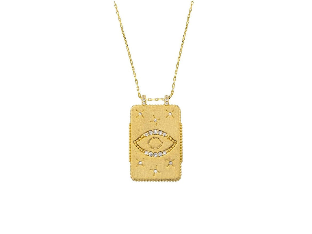 Gold and Blue Reversible Evil Eye Necklace