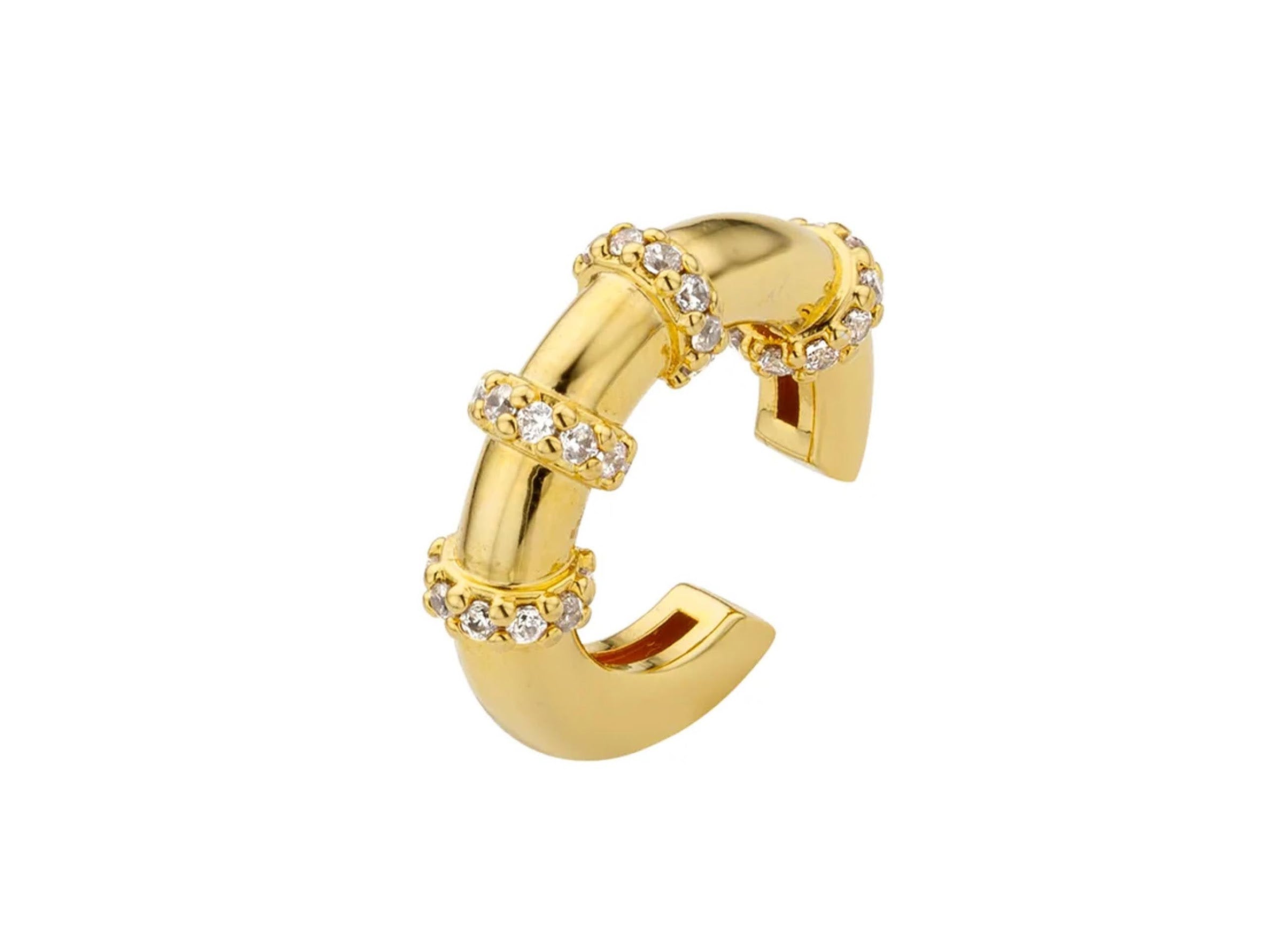Gold Ear Cuff with Four CZ Discs