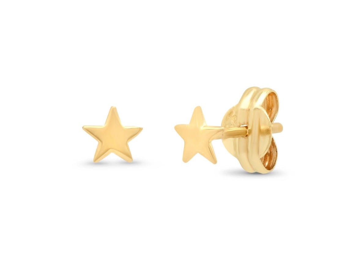 14k Gold Star Studs