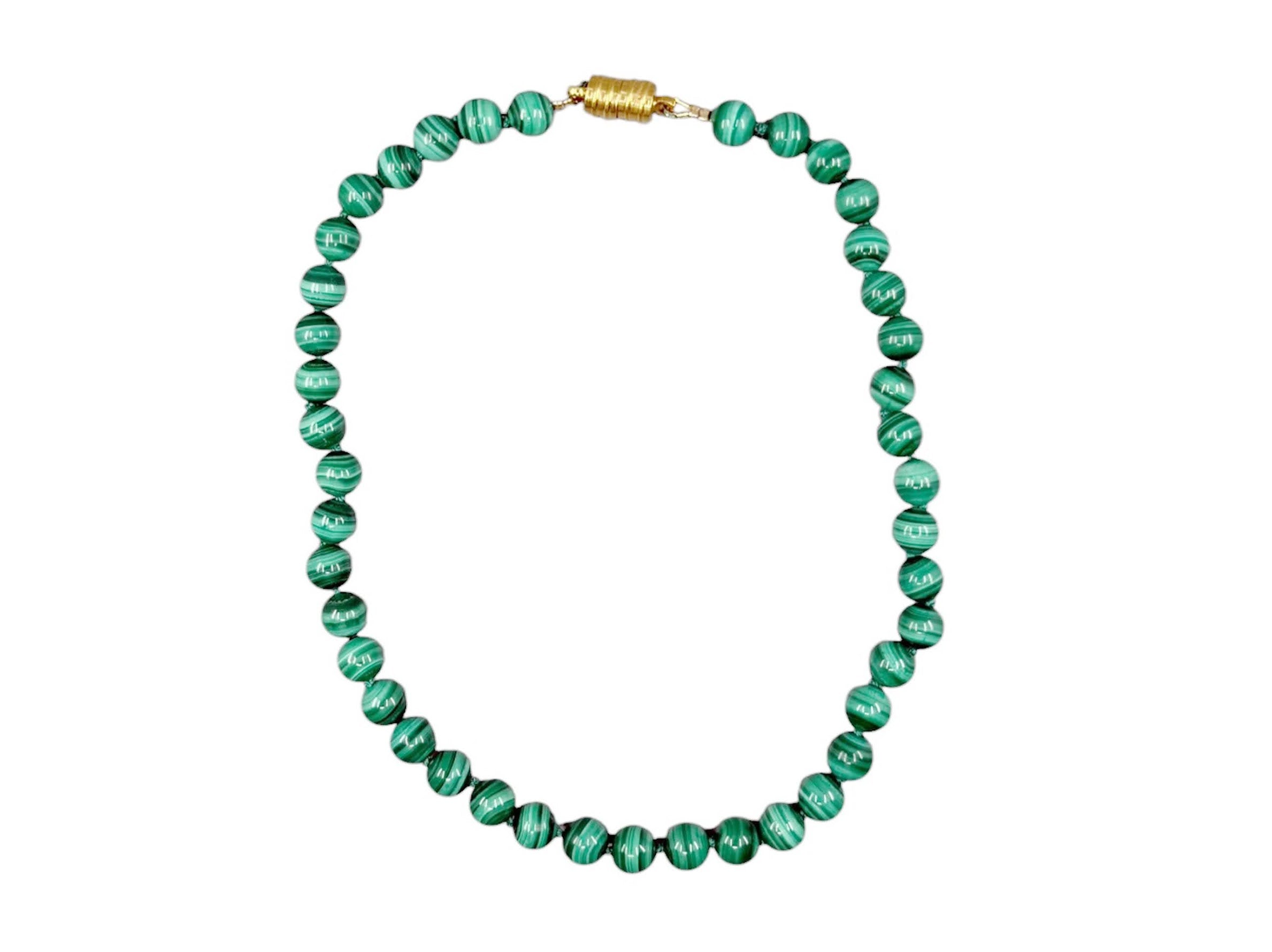 Hand-Knotted Malachite Necklace