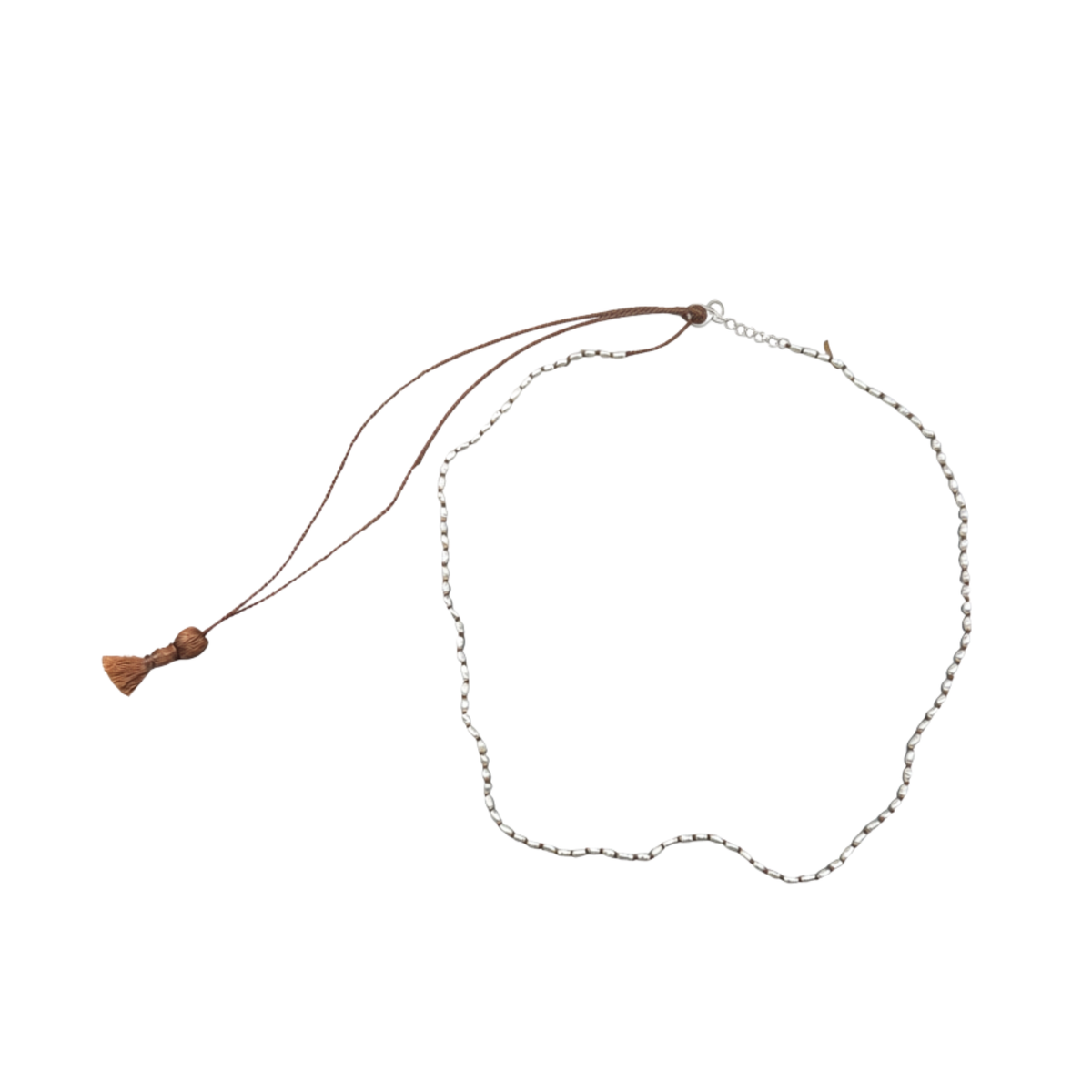 Tiny Knotted Oval Pearl Necklace