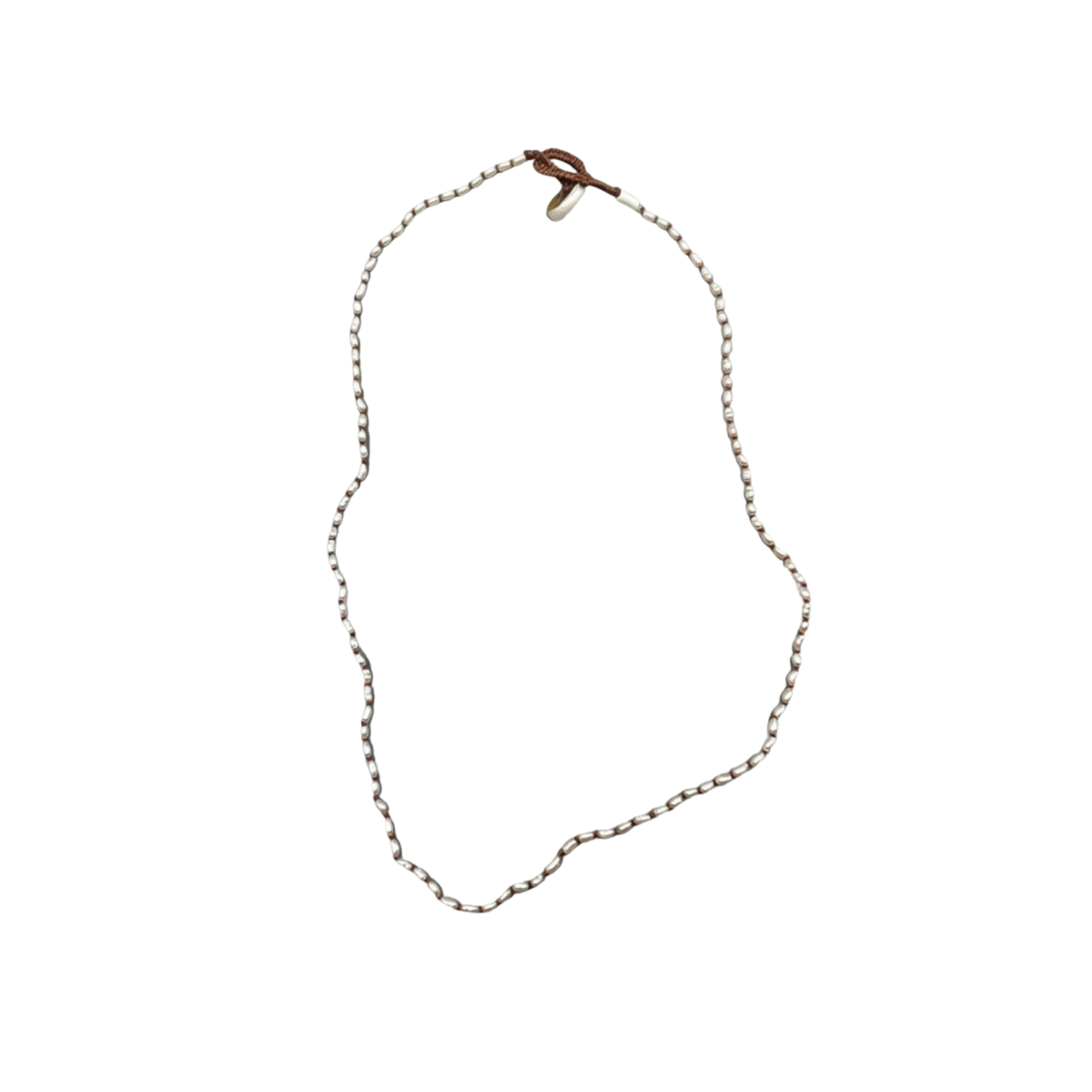 Tiny Oval Pearl Knotted Necklace