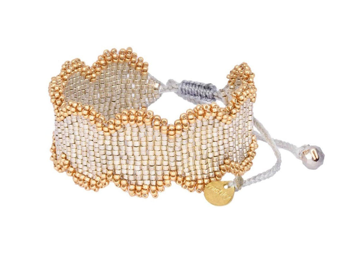 Gold and Silver Sparkling Beaded Bracelet