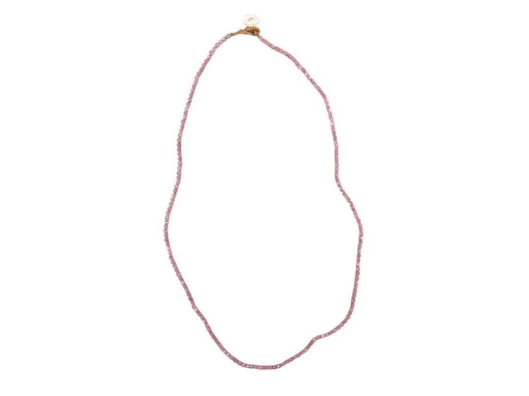 Tiny Pink Tourmaline Bead Necklace